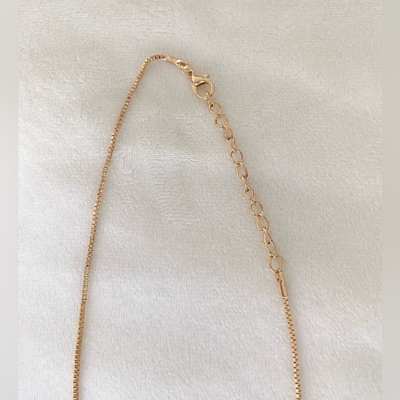 Gold Cross Pendant Charm Necklace on Gold Chain Diamond details New - Picture 4 of 7